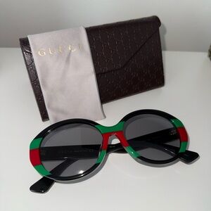 Gucci Black and Red-Green Sunglasses